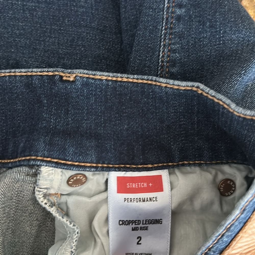 Express Stretch+ Performance Cropped Legging Mid Rise Size 2 - Picture 3 of 4